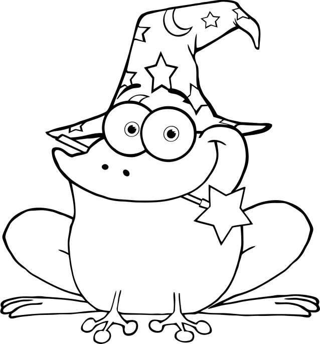 colour-page-of-wizard-frog-with-a-magic-wand-In-mouth